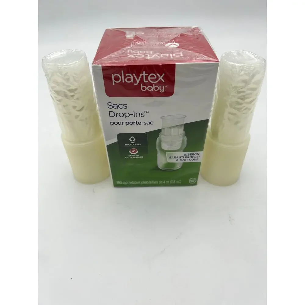 Playtex Baby Drop Ins Liners 4 to 8 oz Collapsible Bottles Air Free Feeding